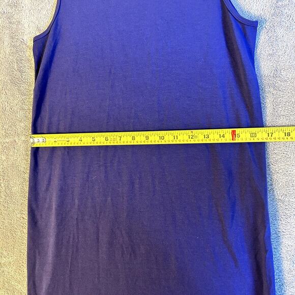 Eileen Fisher Women’s Navy Blue Shift Dress PP Petite Minimalist Sleeveless - Picture 6 of 9